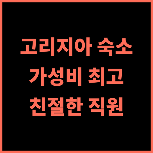 어반 호미 고리지아 추천 후기 깔끔한 서비스에 만족 고리지아여행 가성비숙소 친절한직원