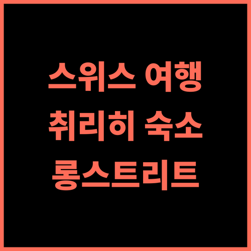 스위스 스타 롱스트리트 생생 후기 취리히 여행 최고의 위치 가성비 숙소 추천