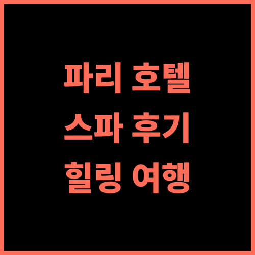 라즈 호텔 스파 어바인 파리 추천 후기 파리 중심에서 즐기는 특별한 스파와 편안함 파리호텔 스파호텔 힐링여행