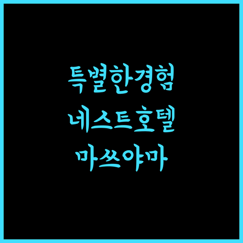 네스트 호텔 마쓰야마에서의 특별한 경험을 느껴보세요