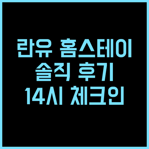 란유 스타리나이트 홈스테이 실제 후기 14시 체크인, 12시 체크아웃 경험 란유 스타리나이트 홈스테이