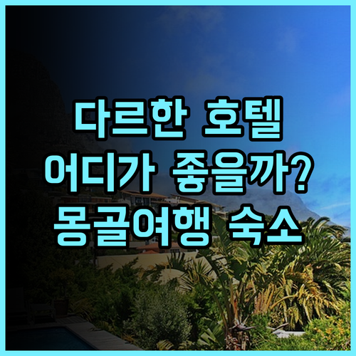 다르한 링크 호텔 vs 부다이 호텔 완벽 비교 분석 여행객 필독 후기 몽골여행꿀팁 호텔추천 다르한숙소