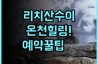리 치 산 수이 리조트 숙소 후기, 힐링 온천 여행 예약 팁 총정리