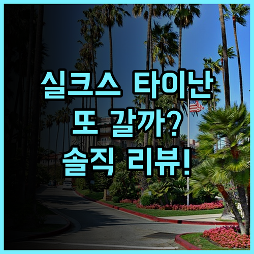 실크스 플레이스 타이난 솔직 후기 다음에 또 방문할까