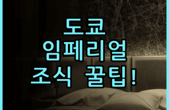 임페리얼 호텔 도쿄 숙소 후기 위치와 다채로운 조식 이용 팁 추천