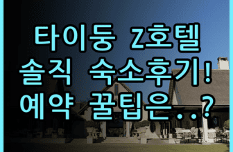 타이둥 Z 호텔 숙소 후기 및 실제 이용후기 예약 팁 총정리