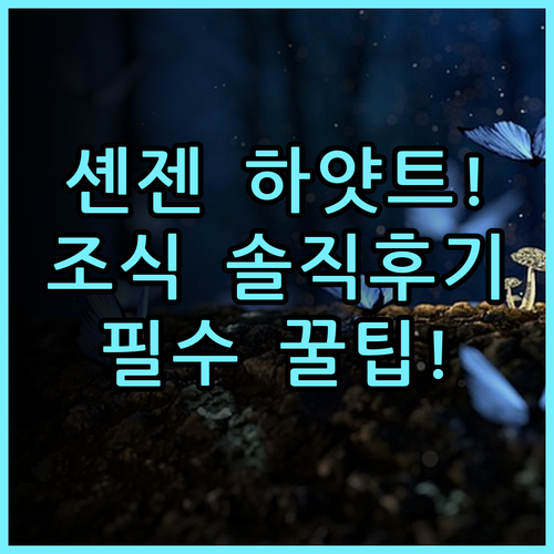 그랜드 하얏트 셴젠 솔직 후기, 선전 중심가 숙소 팁과 조식 총정리