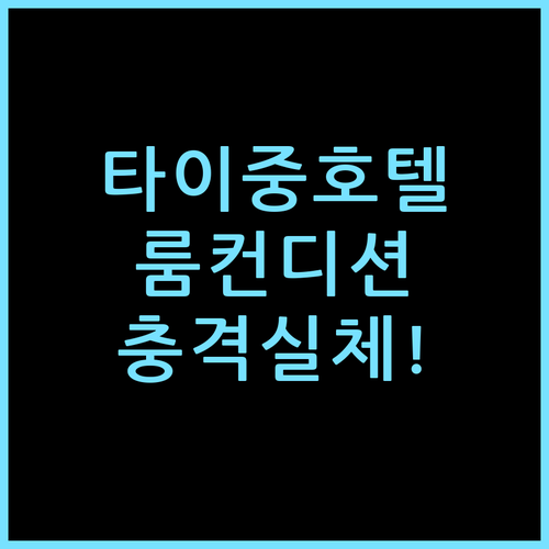 타이중 이카사 바이 고고 호텔, 예약 전 꼭 체크해야 할 룸 컨디션