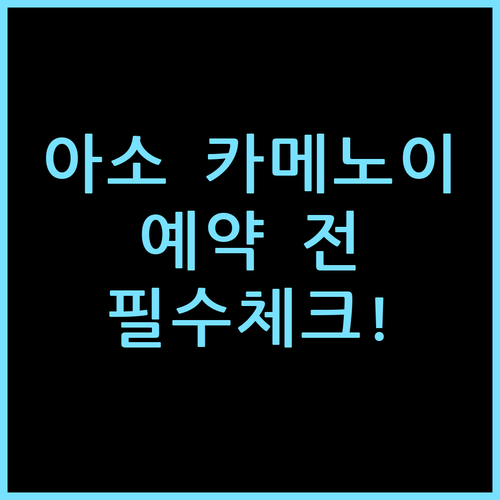 구마모토 카메노이 호텔 아소, 예약 전 체크할 투숙 체감 포인트