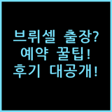NH 콜렉션 브뤼셀 그랜드 사블론 실제 이용후기, 출장 예약 팁 정리